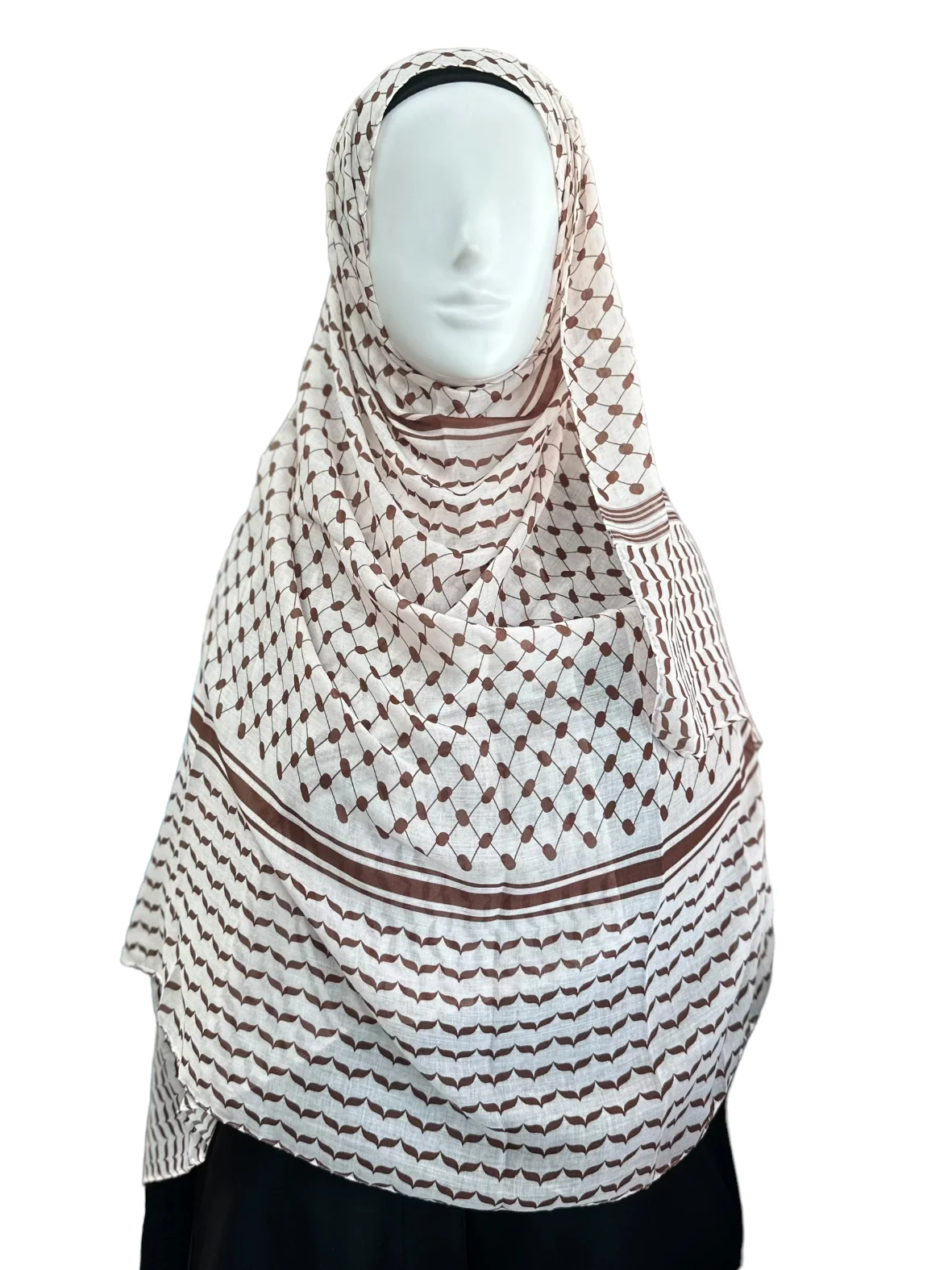 Modal Kuffiyeh Hijab - Brown - Image 2