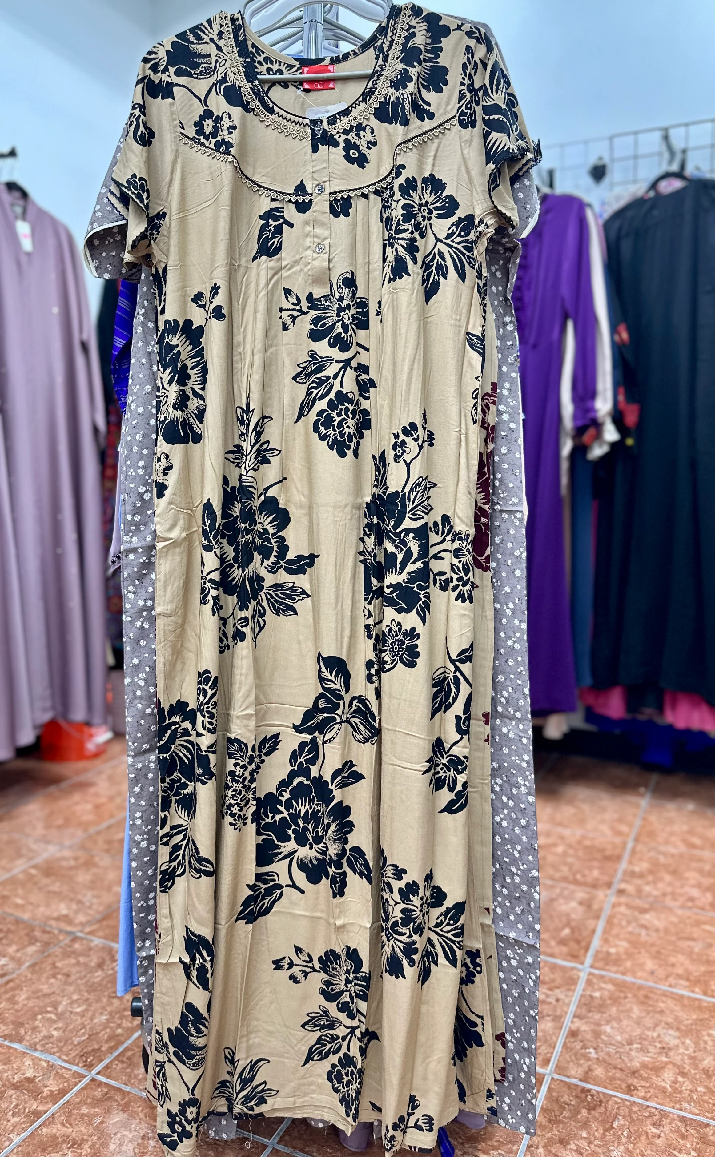 Rayon Short Sleeve Maxi Nightgown - Image 3