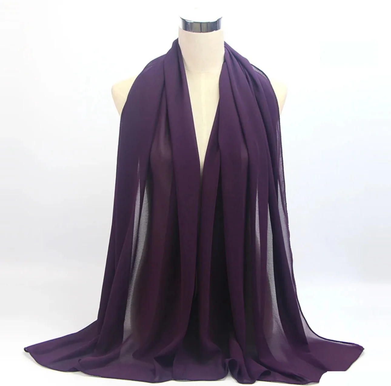 Solid Chiffon Hijab - Deep Purple
