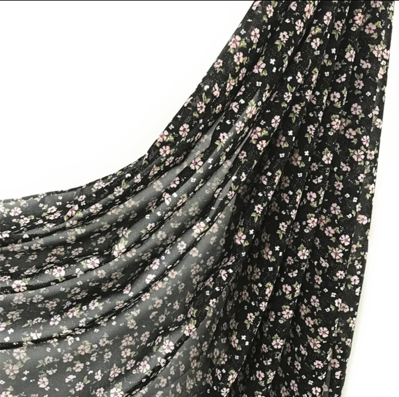 Square Print Chiffon - Black Daisy - Image 2