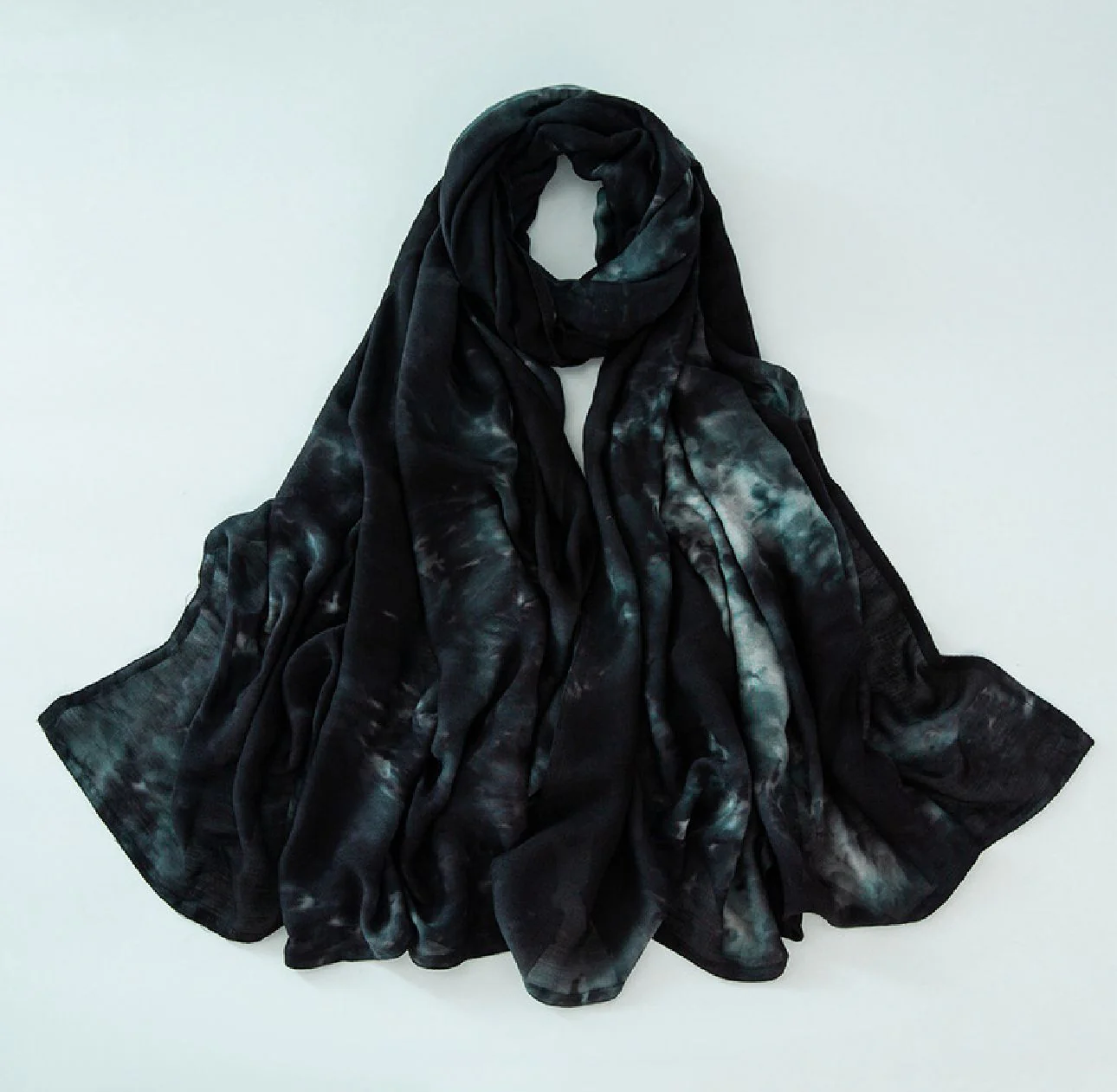Tie Dye Printed Modal Hijab - Midnight Sea