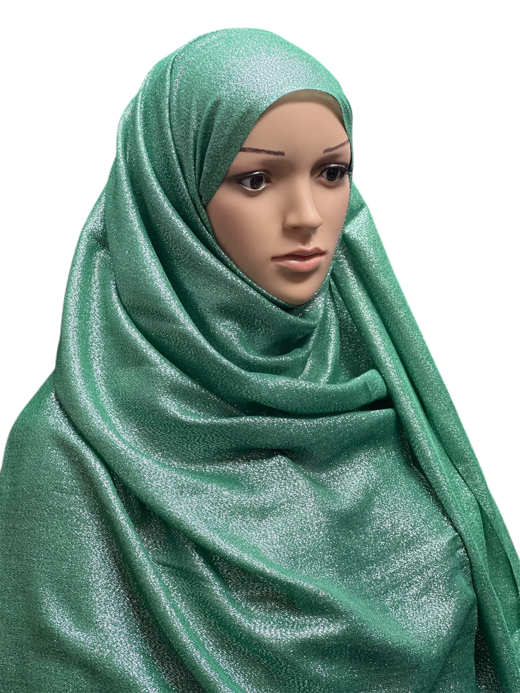 XL Shimmer Viscose Hijab - Green - Image 2