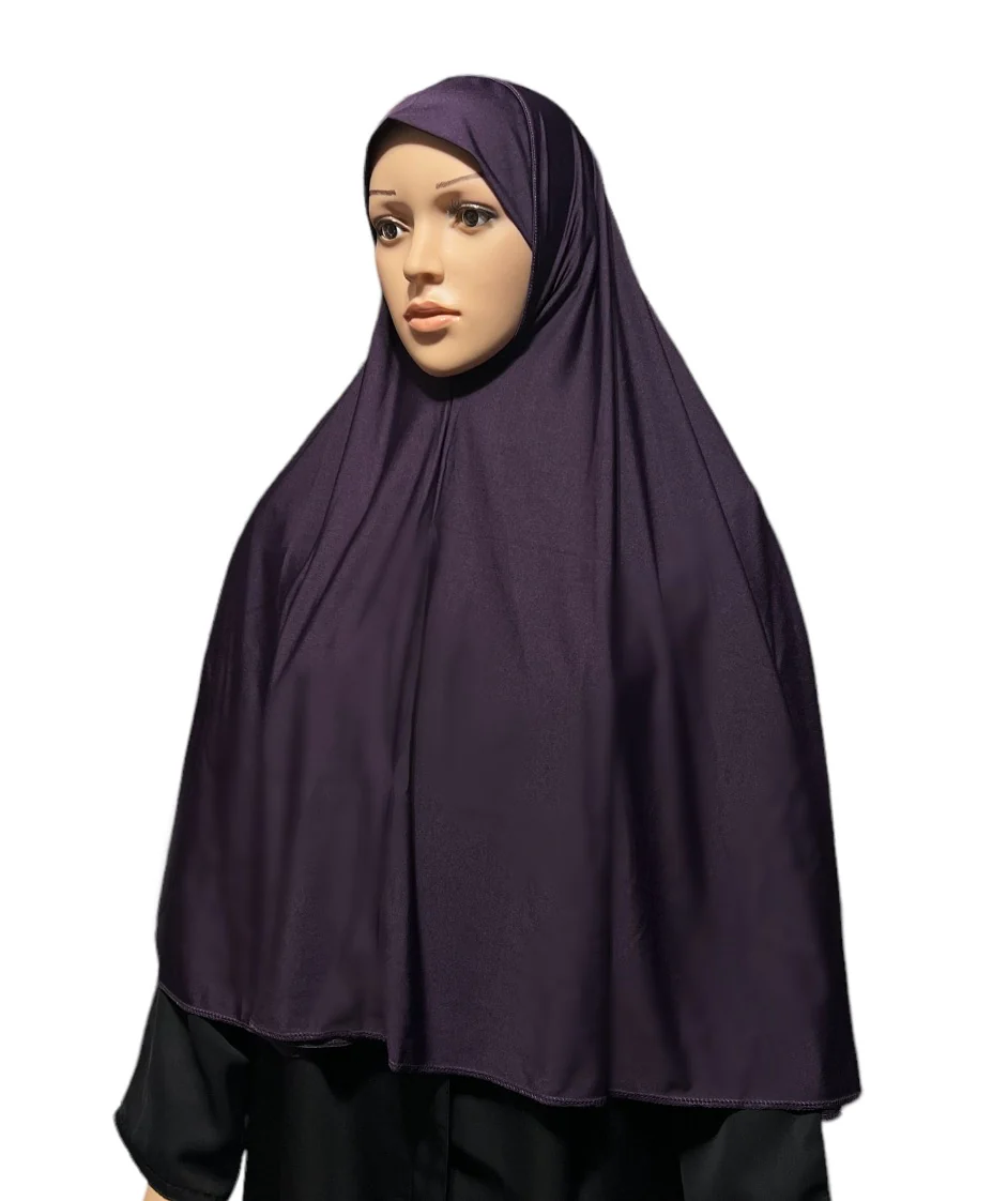 Plum Purple XXL Amira Hijab – Lycra One Piece Slip-On Hijab | Full Coverage Prayer Hijab USA